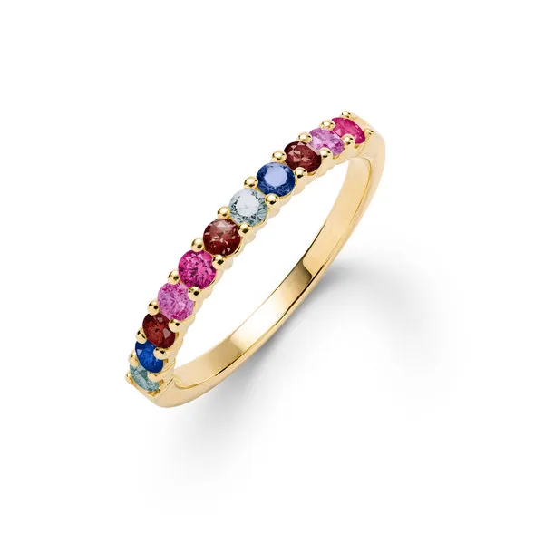 Personalized Rosecliff Birthstone Stackable Ring in 14k Gold sold by Haverhill