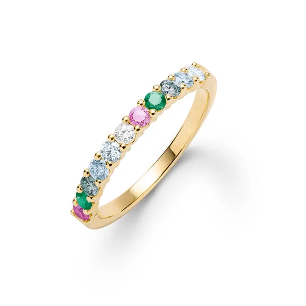 Personalized Rosecliff Birthstone Stackable Ring in 14k Gold sold by Haverhill
