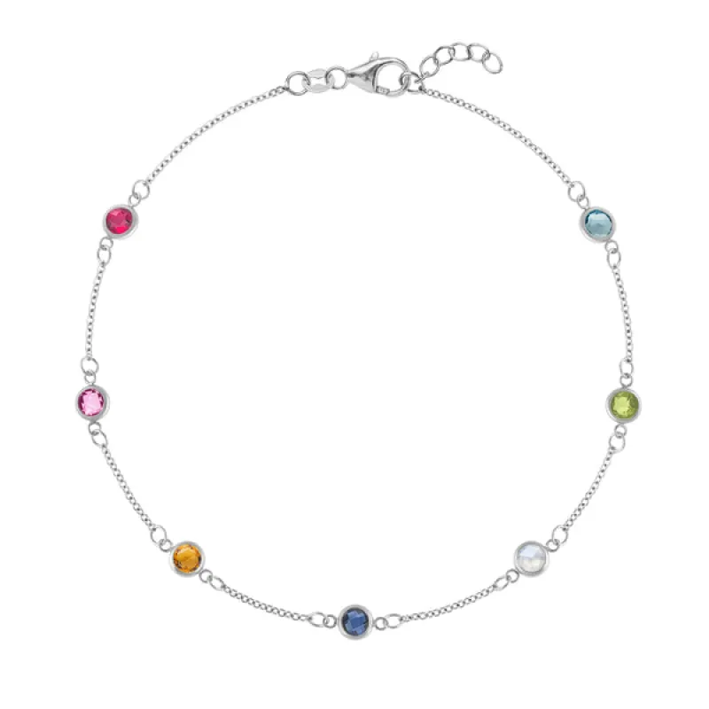 Personalized Classic 7 Birthstone Bracelet in 14k Gold sold by Haverhill