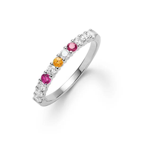 Personalized Rosecliff Birthstone Stackable Ring in 14k Gold sold by Haverhill