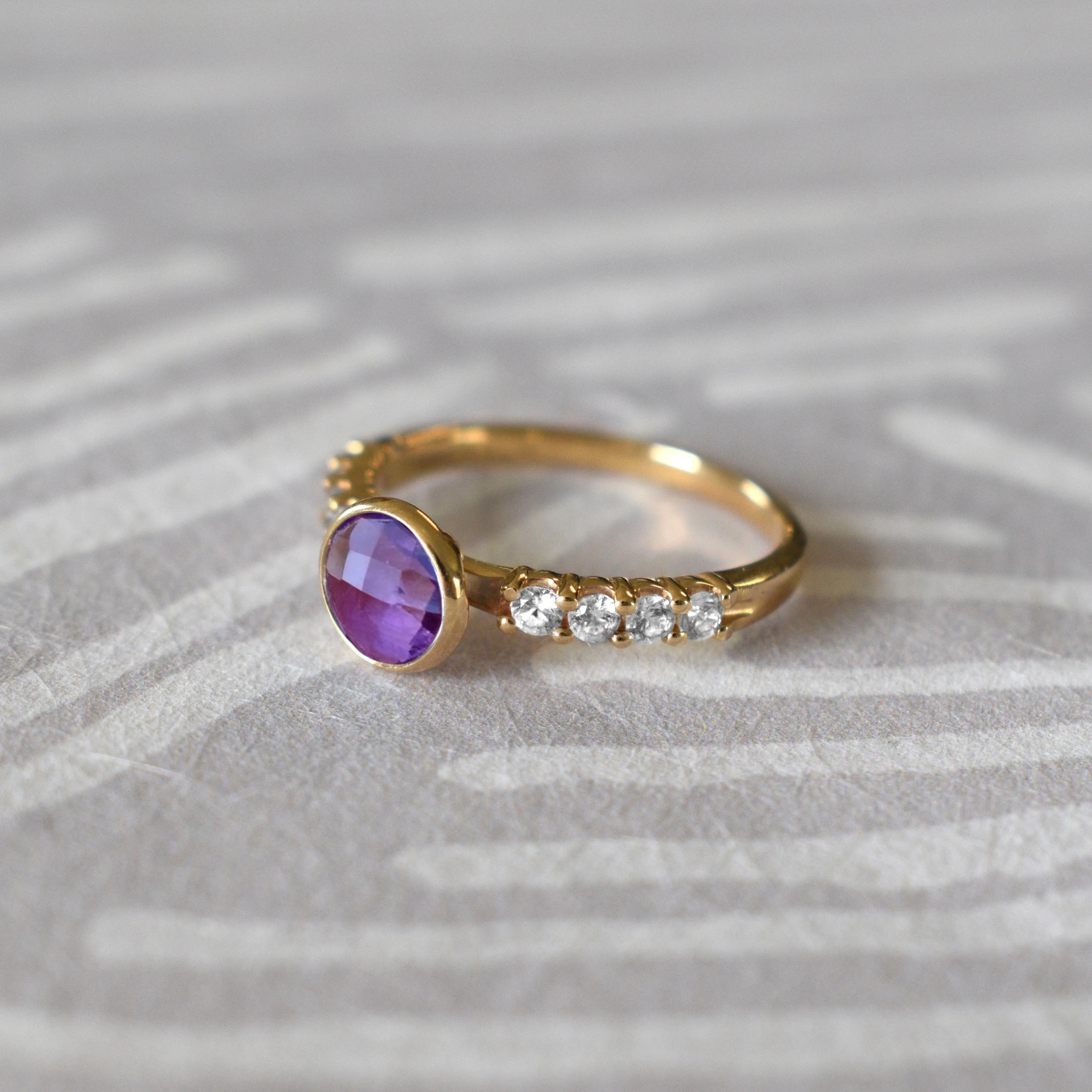 Rosecliff Grand Amethyst Ring in 14k Gold (February) sold by Haverhill product image thumbnail 3