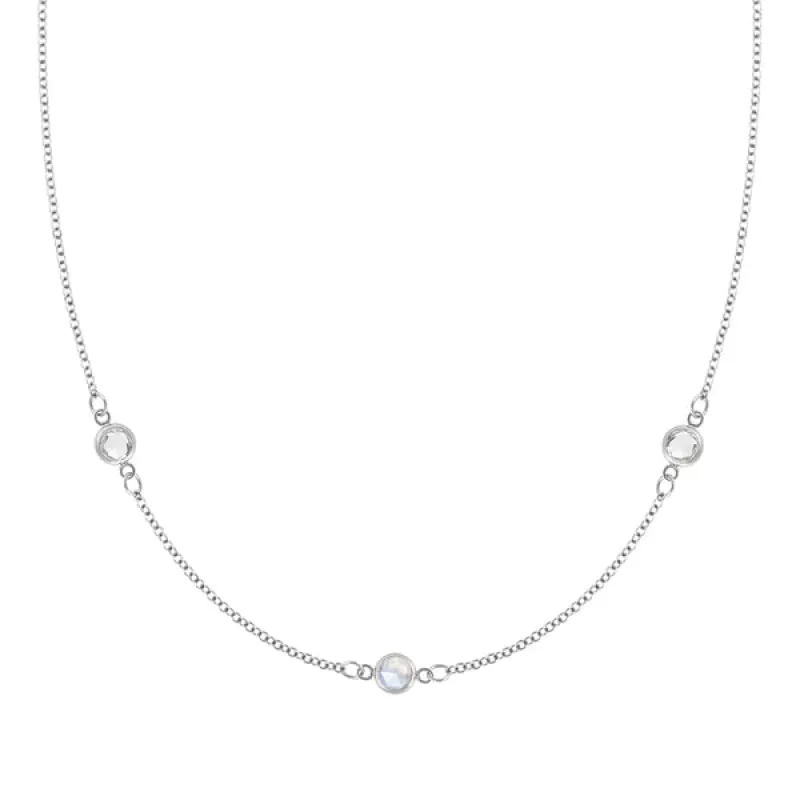 Personalized Classic 3 Birthstone Necklace in 14k Gold sold by Haverhill