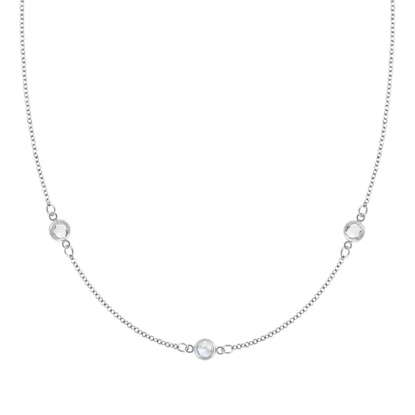 Personalized Classic 3 Birthstone Necklace in 14k Gold sold by Haverhill