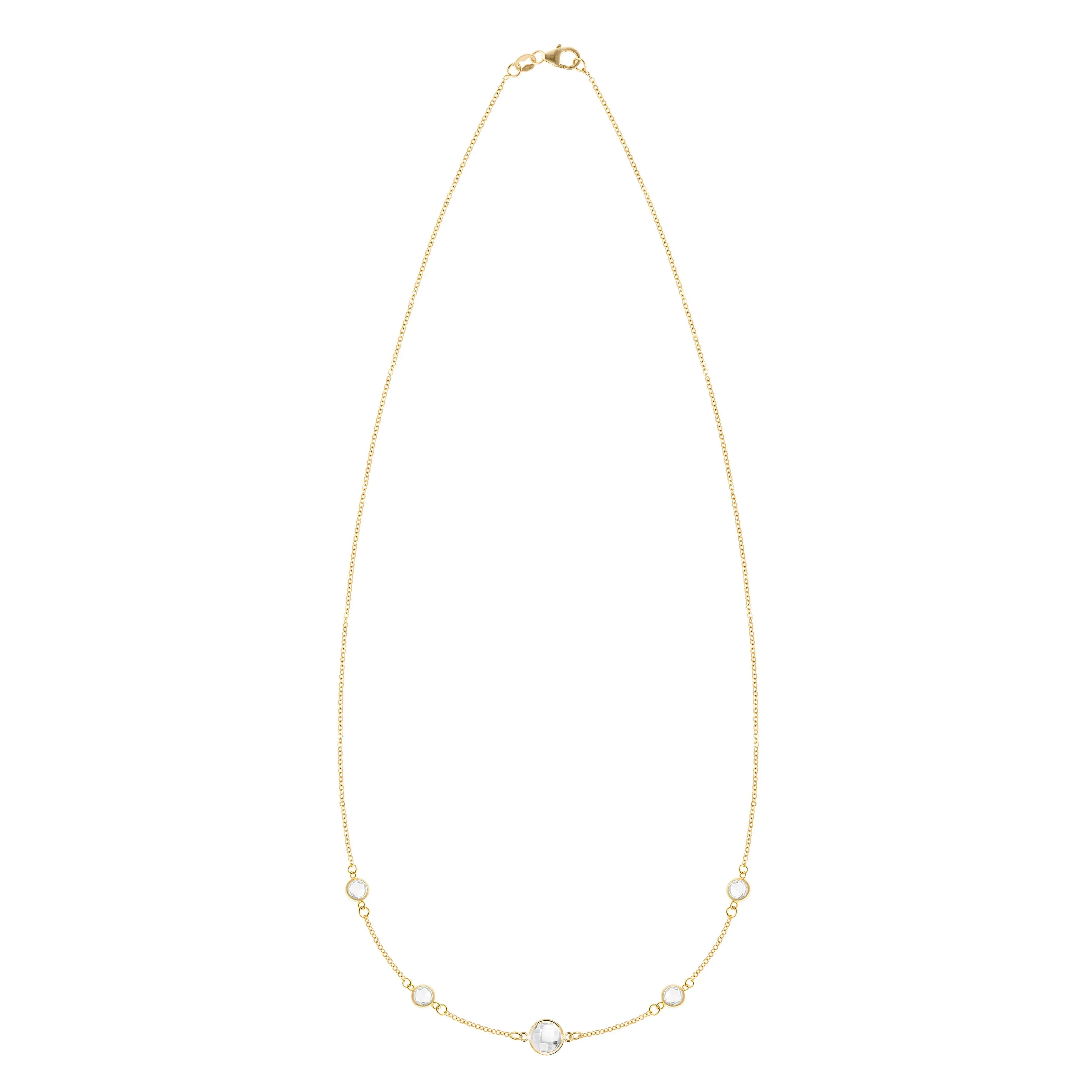 Personalized 1 Grand & 4 Classic Birthstone Necklace in 14k Gold sold by Haverhill product image thumbnail 3