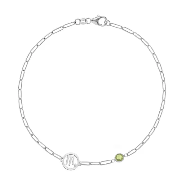 Personalized Zodiac & Birthstone Adelaide Mini Bracelet in 14k Gold sold by Haverhill