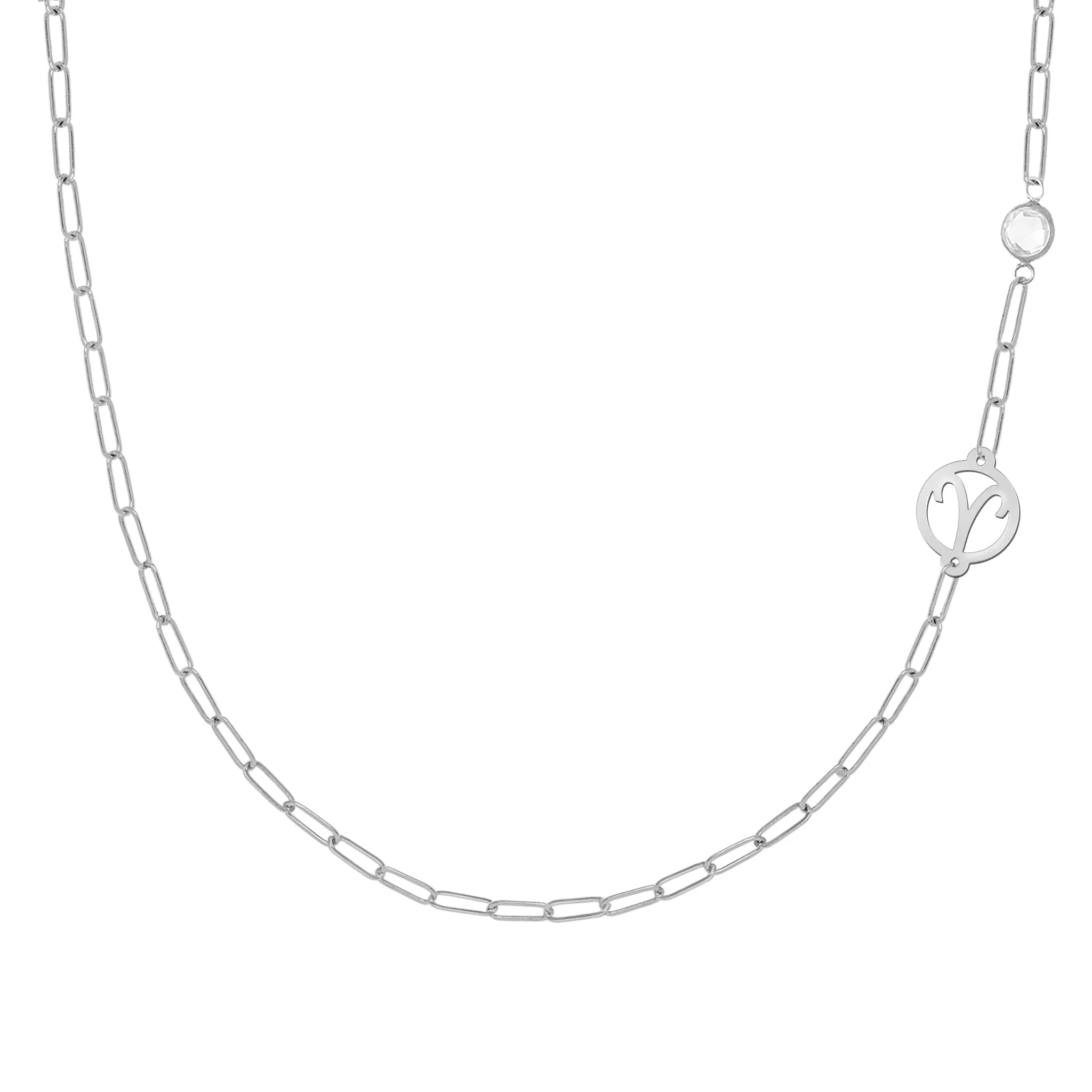 Personalized Zodiac & Birthstone Adelaide Mini Necklace in 14k Gold sold by Haverhill product image thumbnail 5