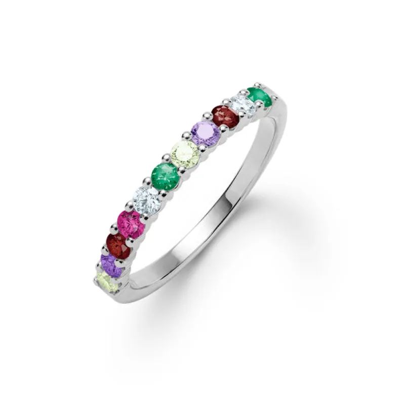 Personalized Rosecliff Birthstone Stackable Ring in 14k Gold made by Haverhill