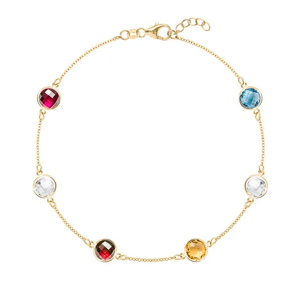 Personalized Grand 6 Birthstone Bracelet in 14k Gold sold by Haverhill