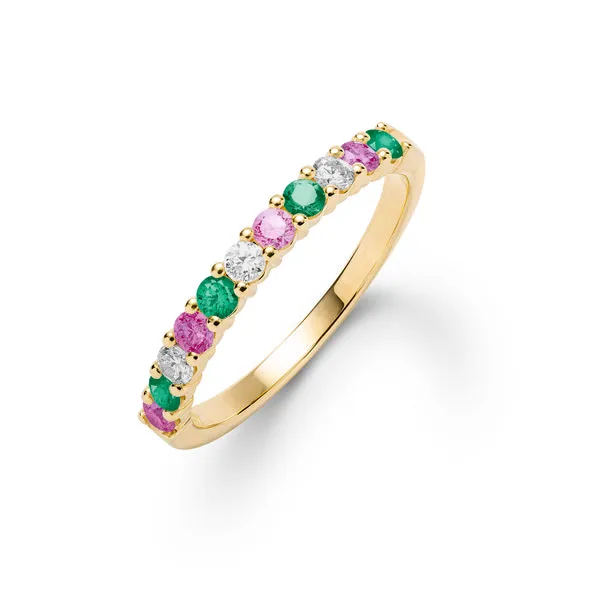 Personalized Rosecliff Birthstone Stackable Ring in 14k Gold sold by Haverhill