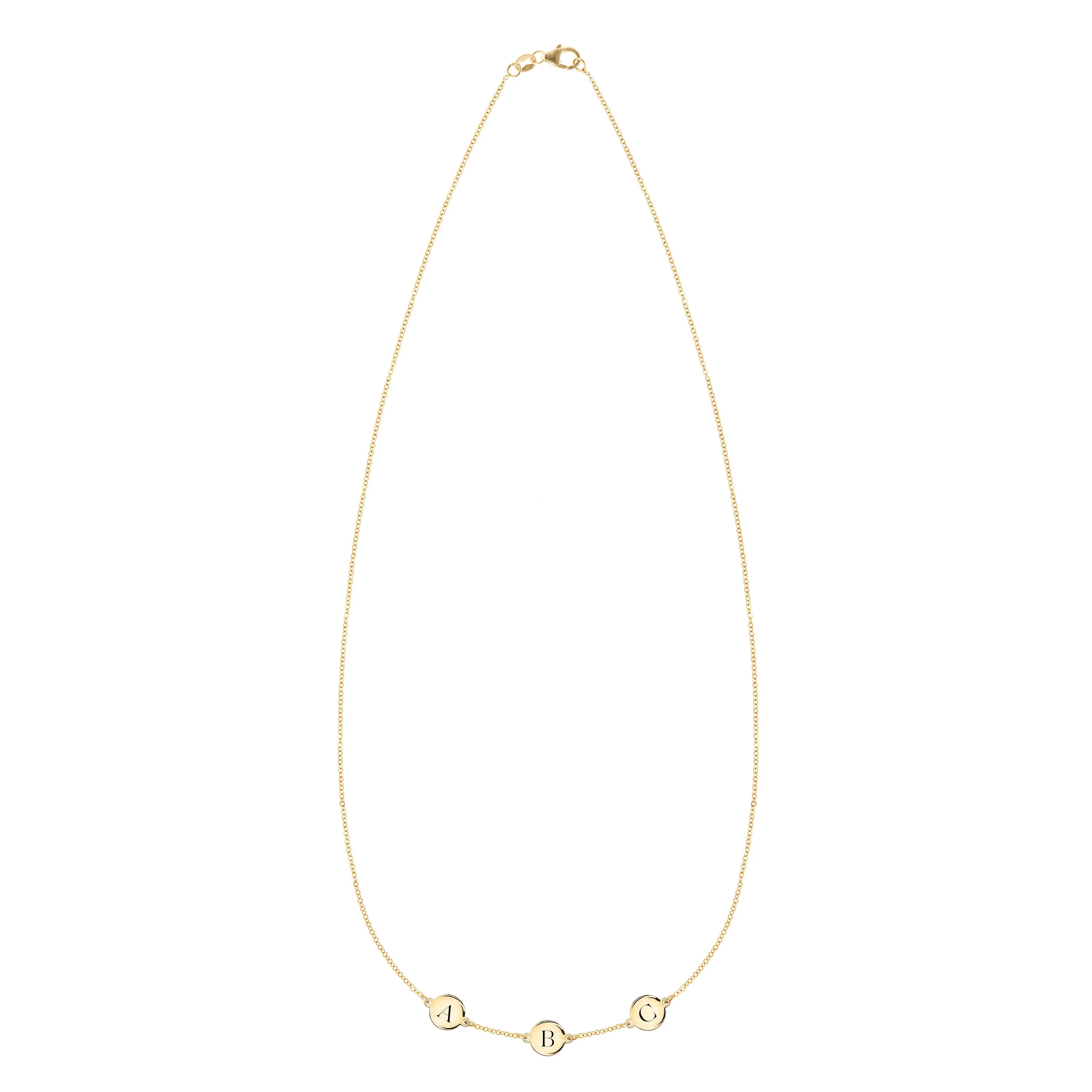 Personalized 3 Letter Necklace in 14k Gold (Single Spacing) sold by Haverhill product image thumbnail 4