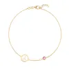 Personalized Peace Sign & 1 Birthstone Bracelet in 14k Gold sold by Haverhill