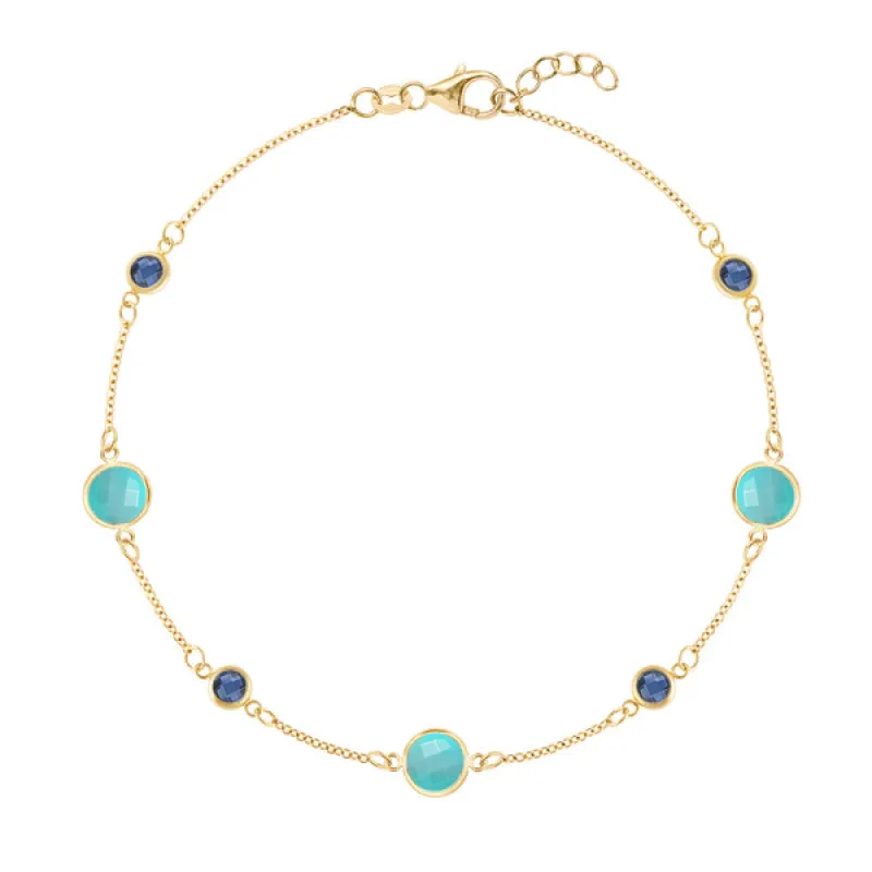 Personalized Bayberry Grand & Classic 7 Stone Bracelet in 14k Gold sold by Haverhill