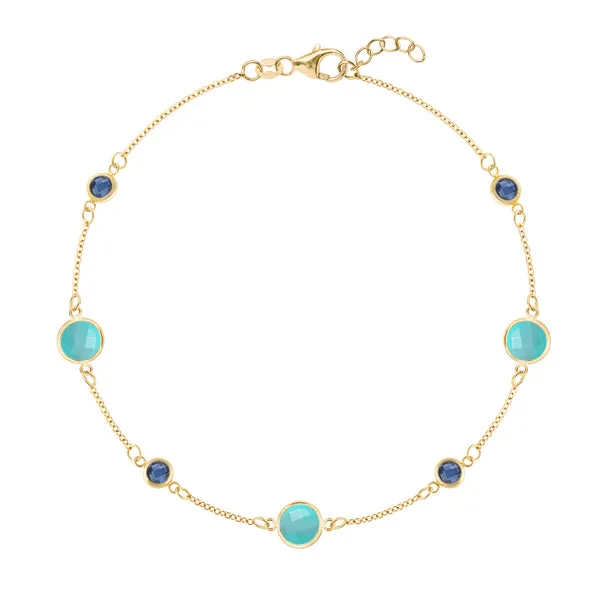 Personalized Bayberry Grand & Classic 7 Stone Bracelet in 14k Gold sold by Haverhill