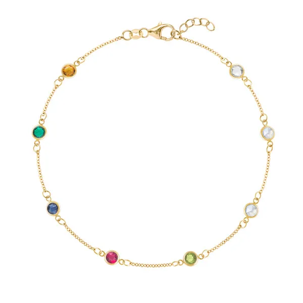 Personalized Classic 8 Birthstone Bracelet in 14k Gold sold by Haverhill