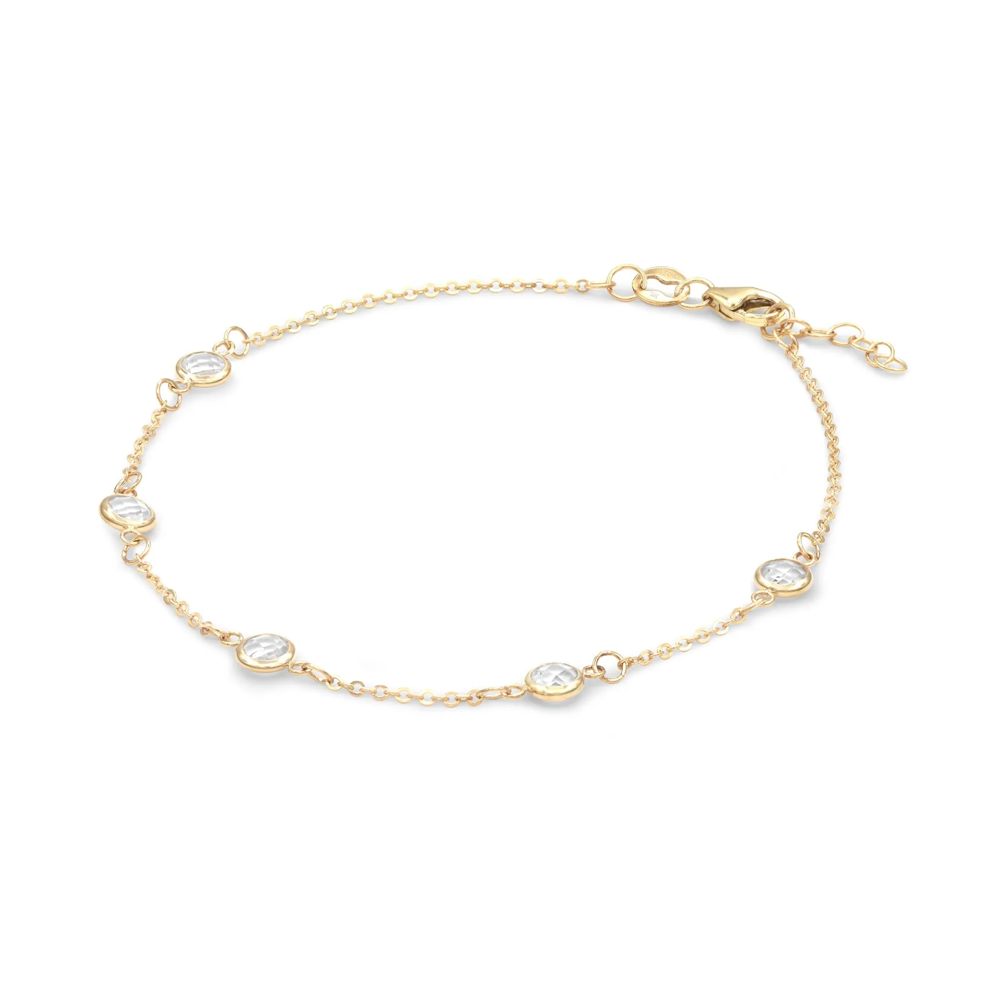 Personalized Classic 5 Birthstone Bracelet in 14k Gold sold by Haverhill product image thumbnail 4
