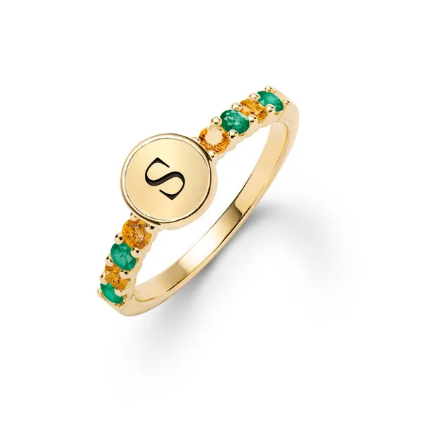 Personalized Rosecliff Letter Ring in 14k Gold sold by Haverhill