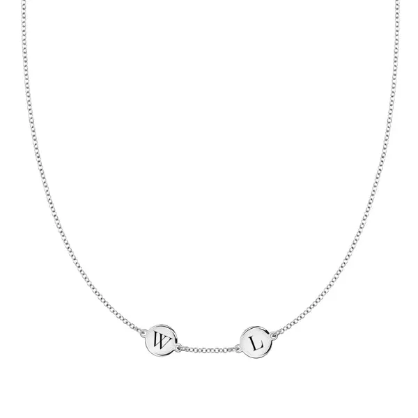 Personalized 2 Letter Necklace in 14k Gold (Single Spacing) sold by Haverhill