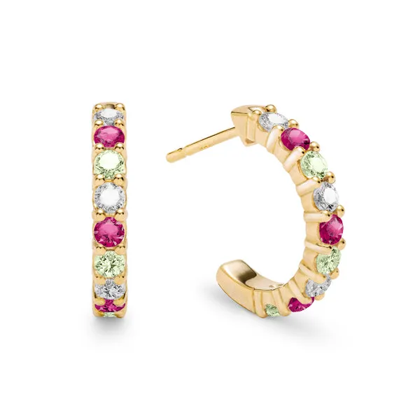Personalized Rosecliff Birthstone Earrings in 14k Gold sold by Haverhill
