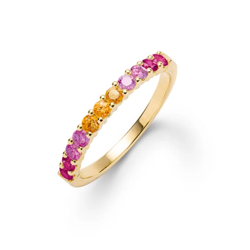 Personalized Rosecliff Birthstone Stackable Ring in 14k Gold sold by Haverhill