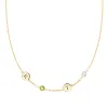 Personalized Classic 2 Letter & 2 Birthstone Necklace in 14k Gold (Single Spacing) sold by Haverhill