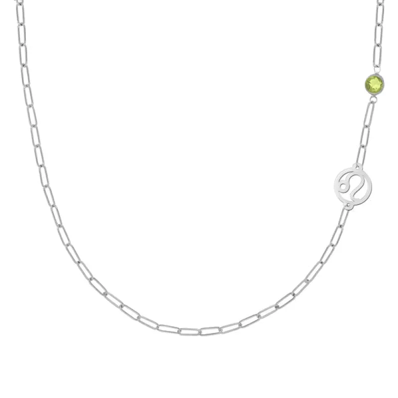Personalized Leo & Birthstone Necklace on Adelaide Mini in 14k Gold sold by Haverhill