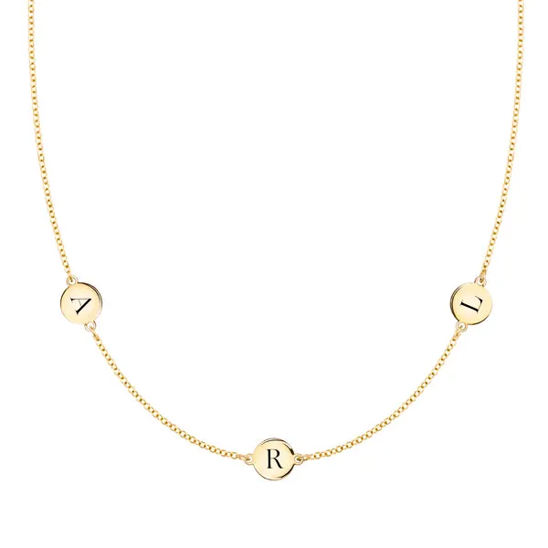 Personalized 3 Letter Necklace in 14k Gold (Double Spacing) sold by Haverhill