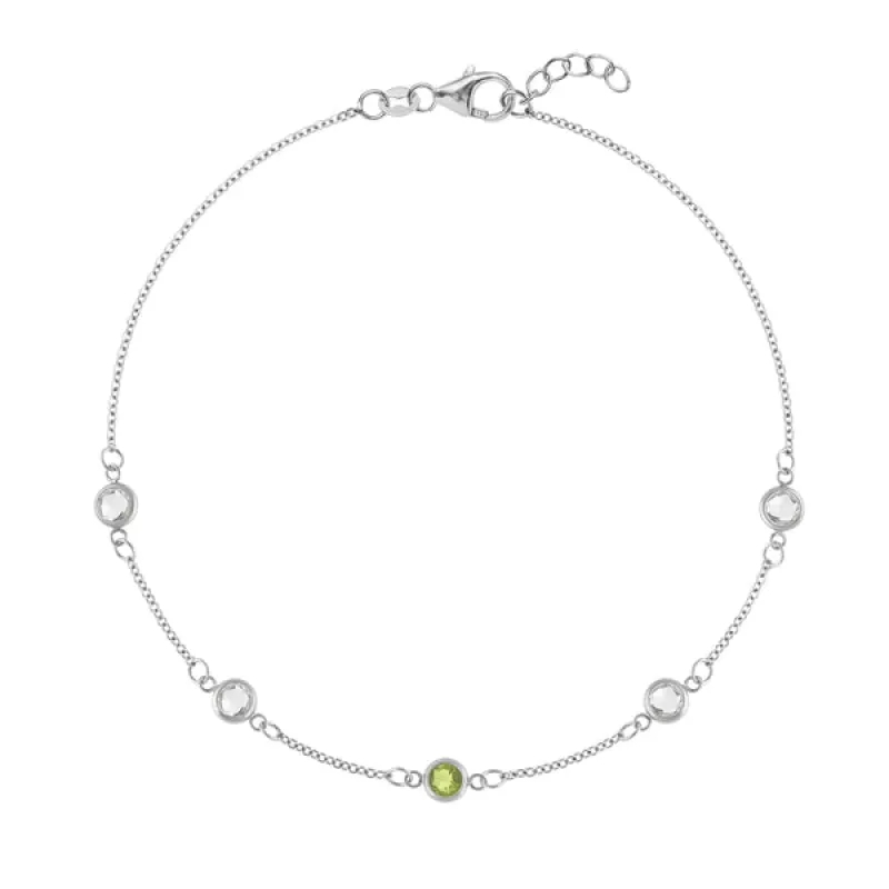 Personalized Classic 5 Birthstone Bracelet in 14k Gold sold by Haverhill