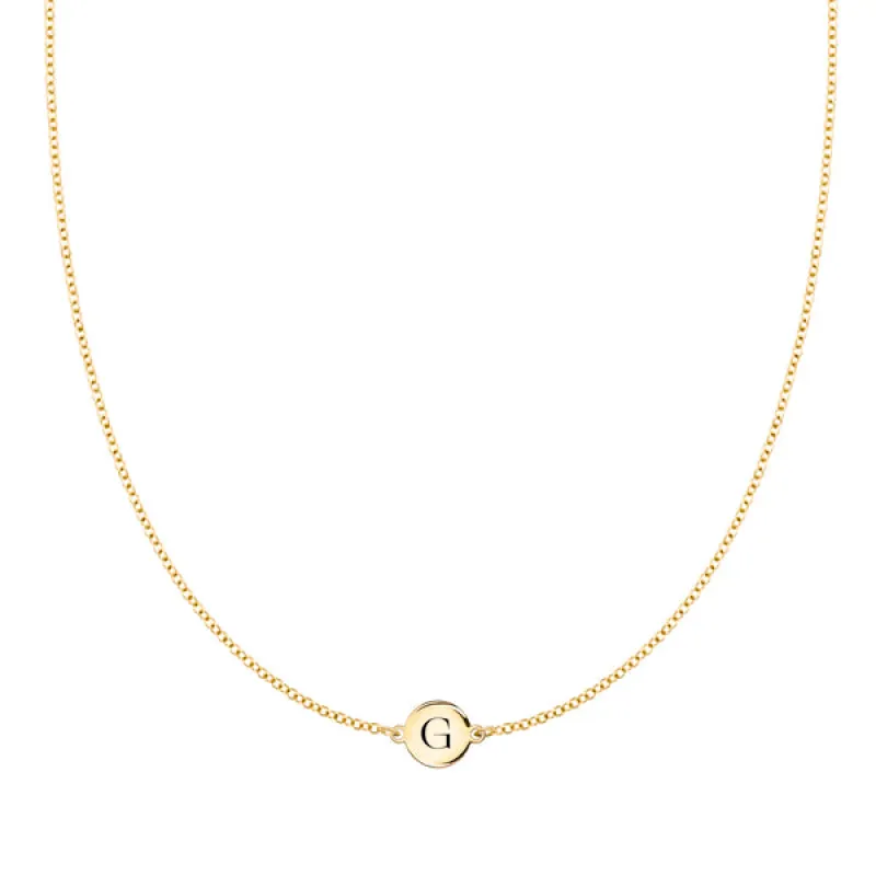 Personalized 1 Letter Necklace in 14k Gold sold by Haverhill