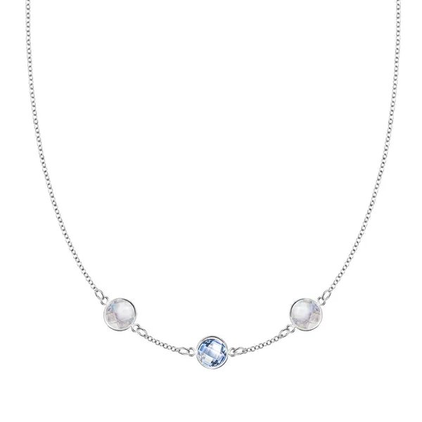 Personalized Grand 3 Birthstone Necklace in 14k Gold sold by Haverhill