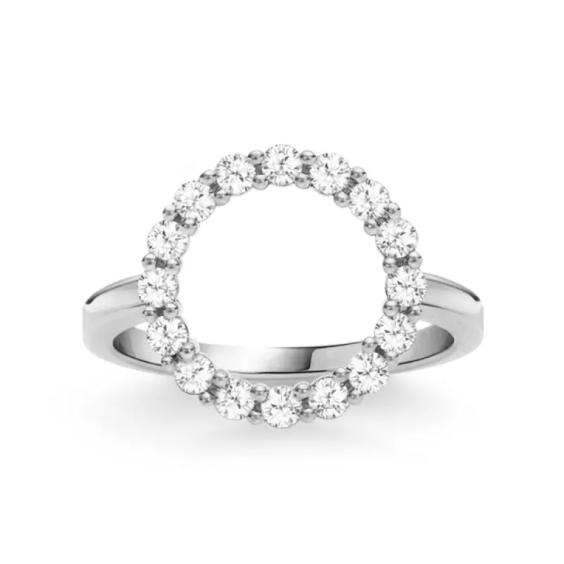 Personalized Rosecliff Circle Birthstone Ring in 14k Gold sold by Haverhill