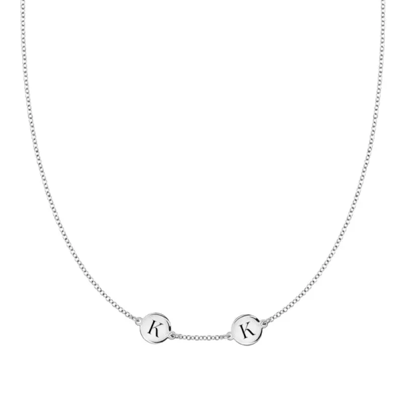 Personalized 2 Letter Necklace in 14k Gold (Single Spacing) sold by Haverhill