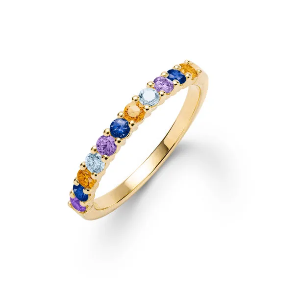 Personalized Rosecliff Birthstone Stackable Ring in 14k Gold sold by Haverhill