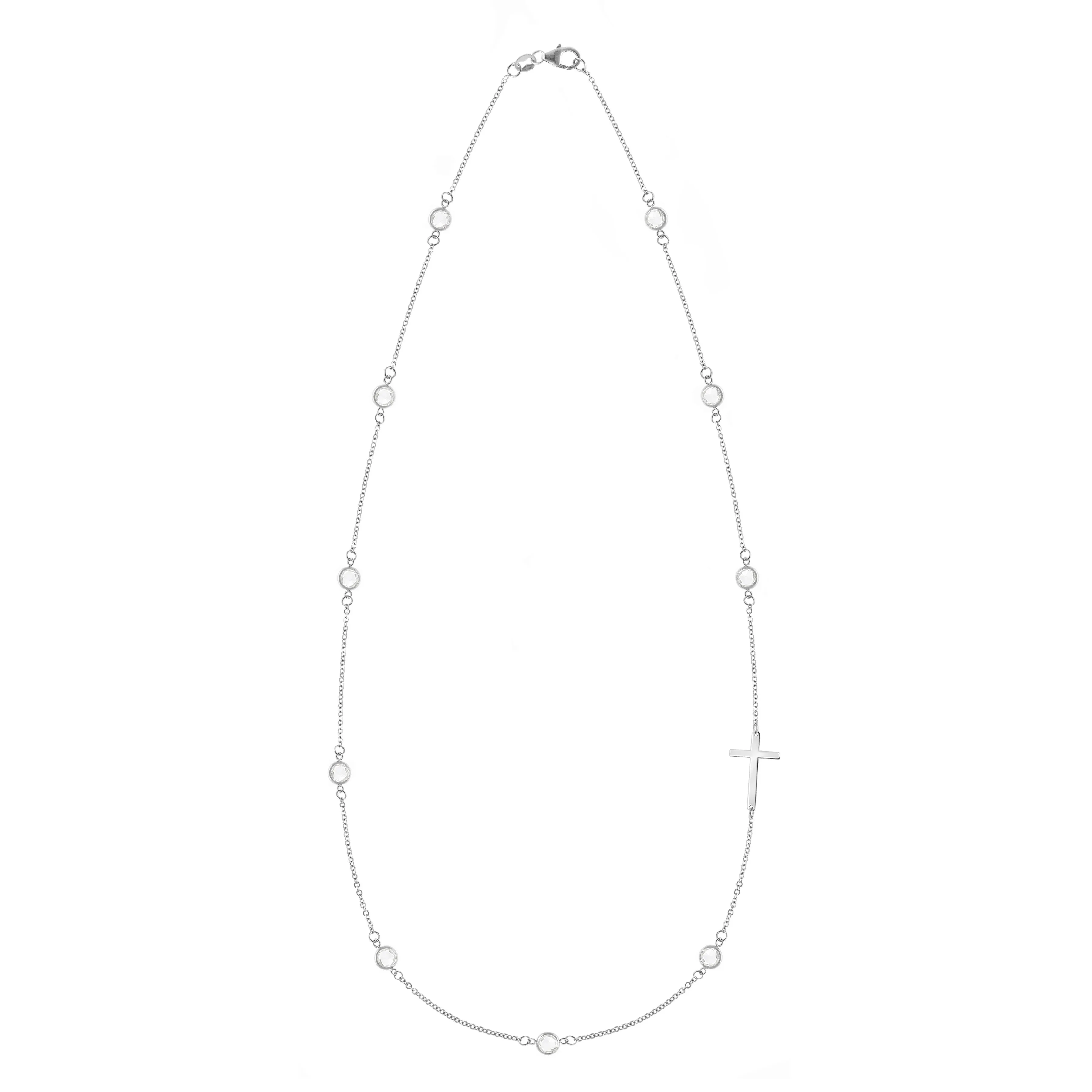 Personalized Bayberry Birthstone Cross Necklace in 14k Gold sold by Haverhill product image thumbnail 5