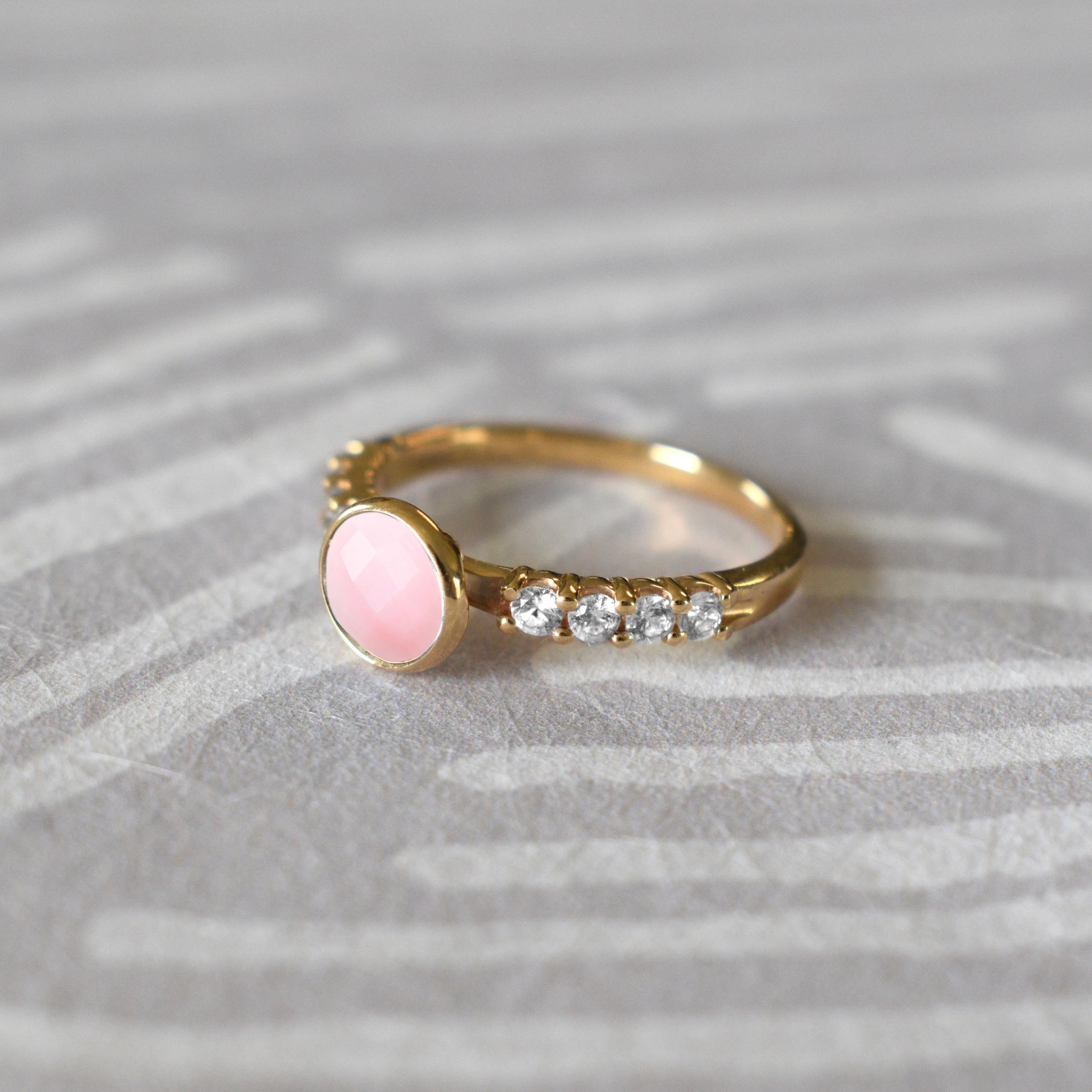 Rosecliff Grand Pink Opal Ring in 14k Gold (October) sold by Haverhill product image thumbnail 3
