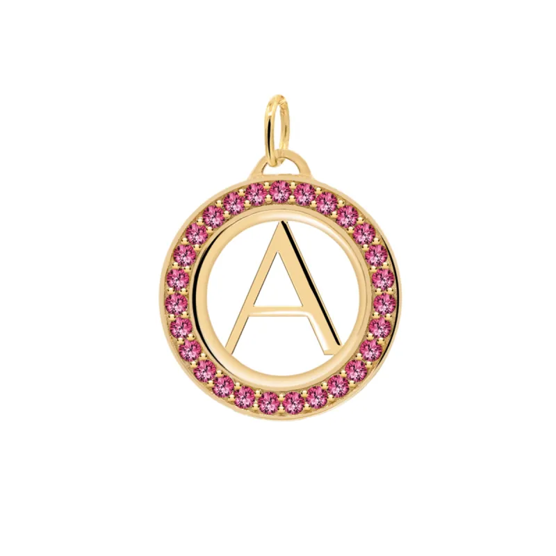 Letter & Ruby Pendant in 14k Gold (July) sold by Haverhill