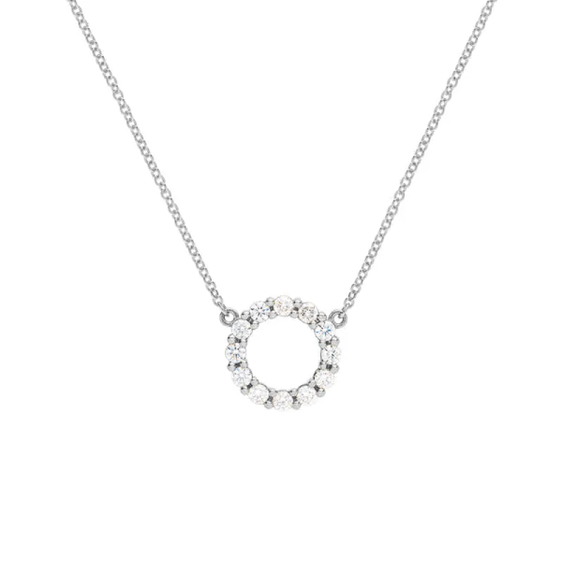 Personalized Rosecliff Small Circle Birthstone Necklace in 14k Gold sold by Haverhill