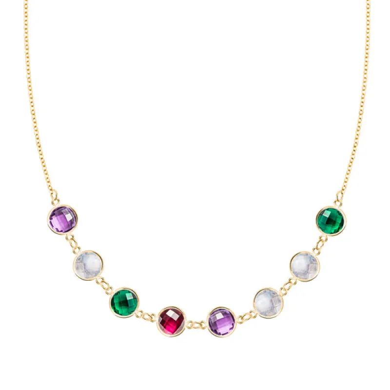 Personalized Grand 8 Connected Birthstone Necklace in 14k Gold sold by Haverhill