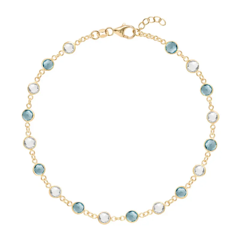 Personalized Newport Birthstone Bracelet in 14k Gold sold by Haverhill