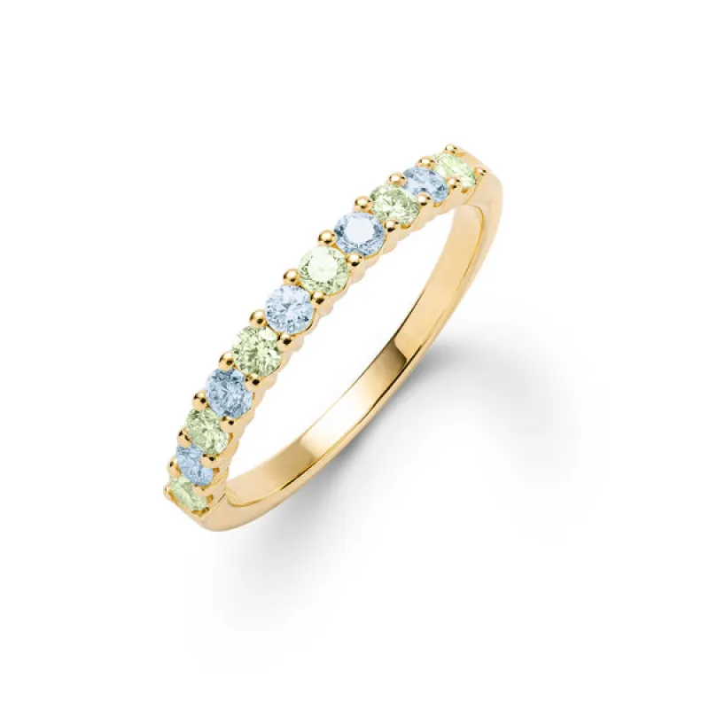 Personalized Rosecliff Birthstone Stackable Ring in 14k Gold sold by Haverhill