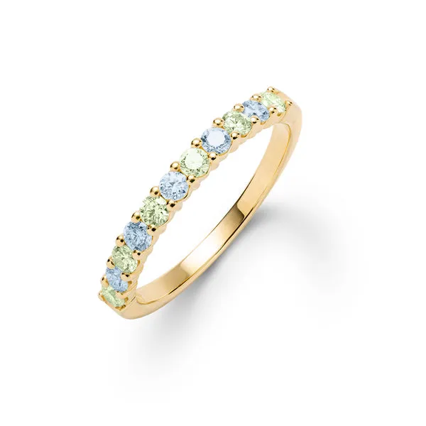 Personalized Rosecliff Birthstone Stackable Ring in 14k Gold sold by Haverhill