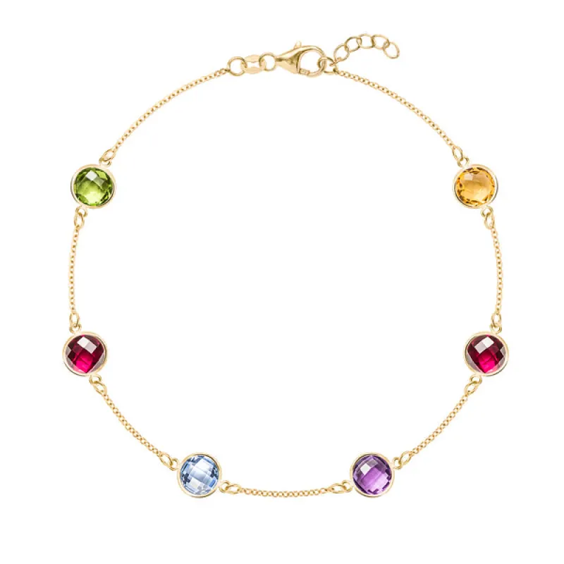 Personalized Grand 6 Birthstone Bracelet in 14k Gold sold by Haverhill