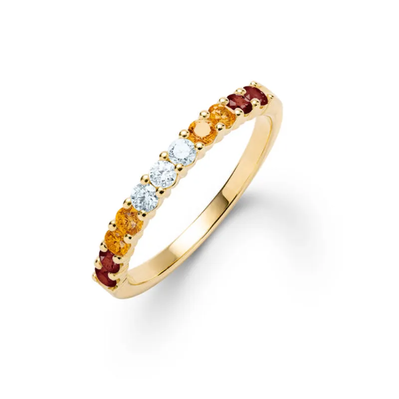 Personalized Rosecliff Birthstone Stackable Ring in 14k Gold sold by Haverhill