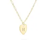 Engravable Flat Heart Pendant with Adelaide Mini Chain in 14k Gold sold by Haverhill