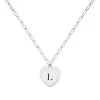 Engravable Flat Heart Pendant with Adelaide Mini Chain in 14k Gold sold by Haverhill