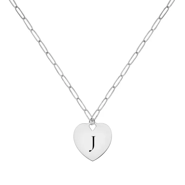 Engravable Graduation Flat Heart Pendant with Adelaide Mini Chain in 14k Gold sold by Haverhill