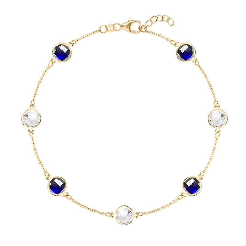 Personalized Grand 7 Birthstone Bracelet in 14k Gold sold by Haverhill