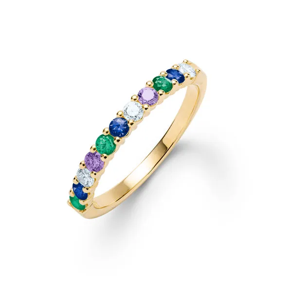Personalized Rosecliff Birthstone Stackable Ring in 14k Gold sold by Haverhill