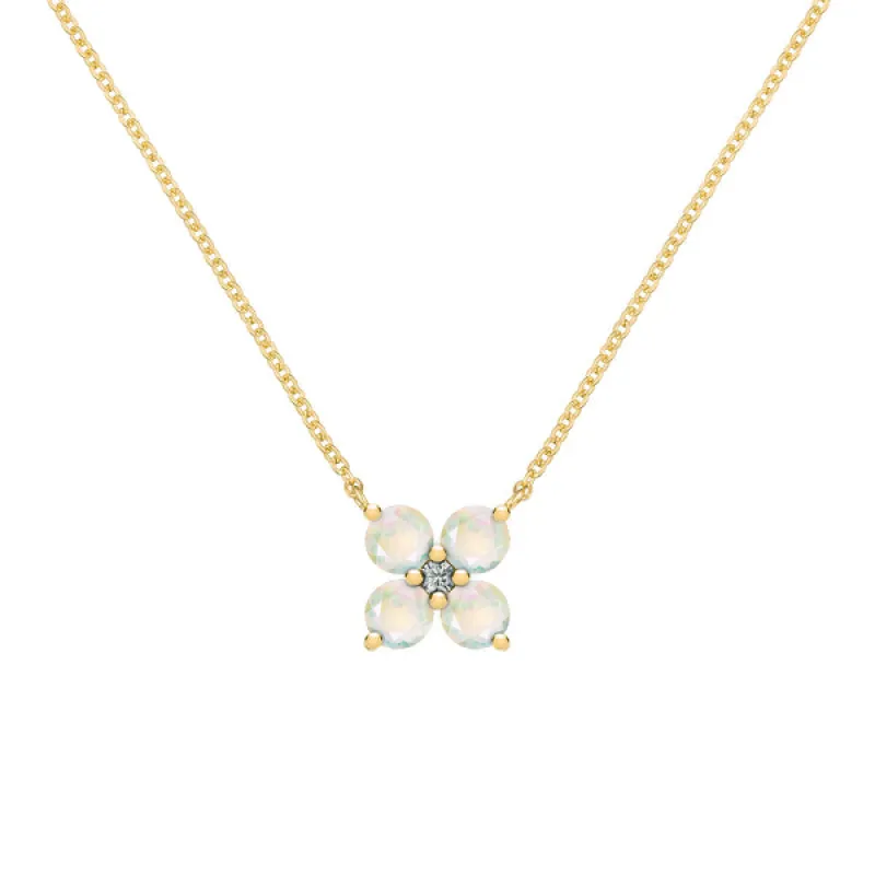 Personalized Greenwich 4 Birthstone & Diamond Necklace in 14k Gold sold by Haverhill