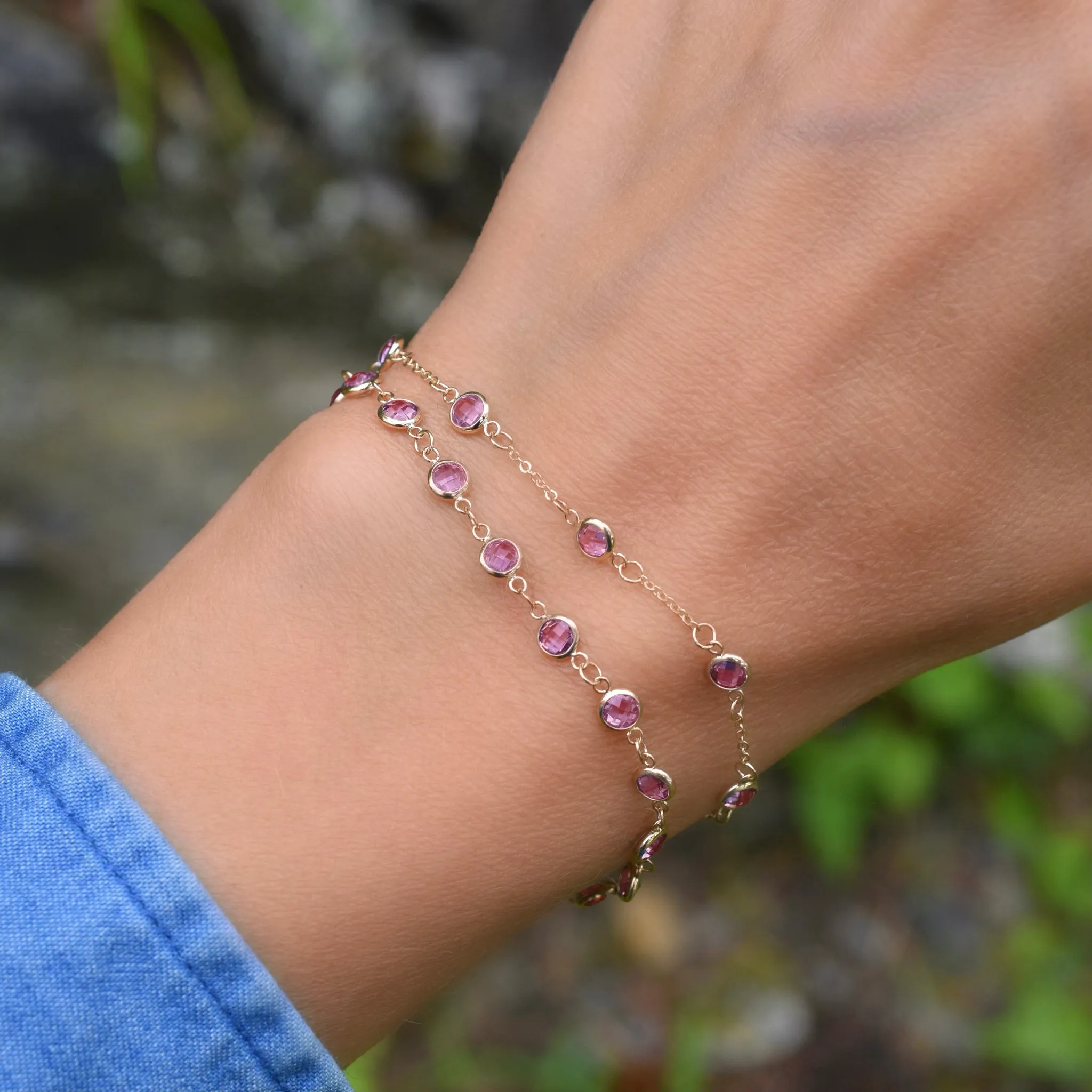Newport Pink Tourmaline Bracelet in 14k White Gold sold by Haverhill product image thumbnail 3