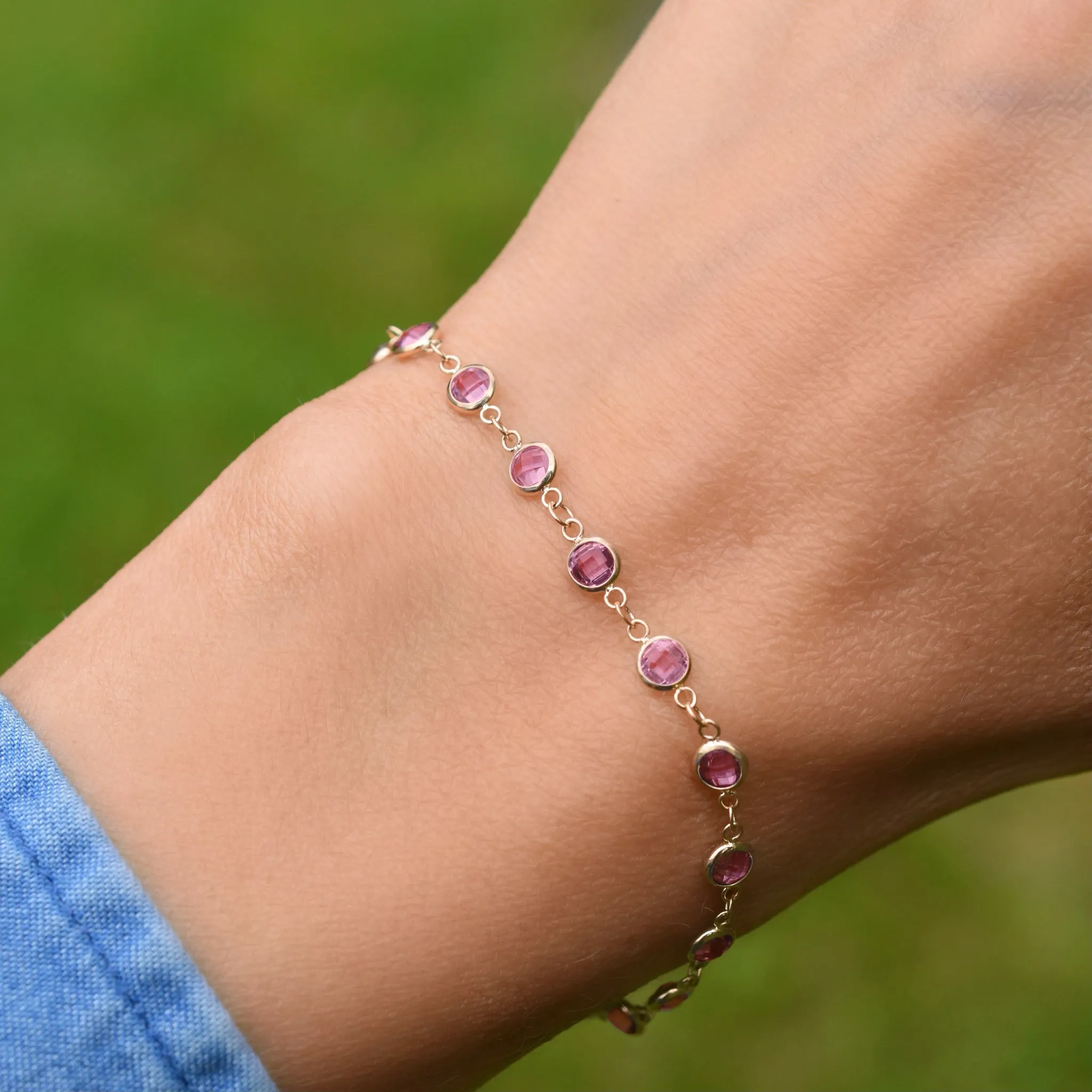 Newport Pink Tourmaline Bracelet in 14k White Gold sold by Haverhill product image thumbnail 2